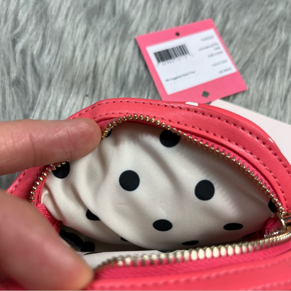Kate Spade Shelly Crab Novelty Fun Wristlet Purse Peach Melba Polka dot - Picture 13 of 14